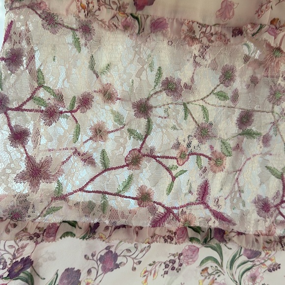 LOVER & FRIENDS KENZIE GOWN IN PINK FLORAL SMALL TAYLOR SWIFY LACE DRESS - Picture 12 of 12